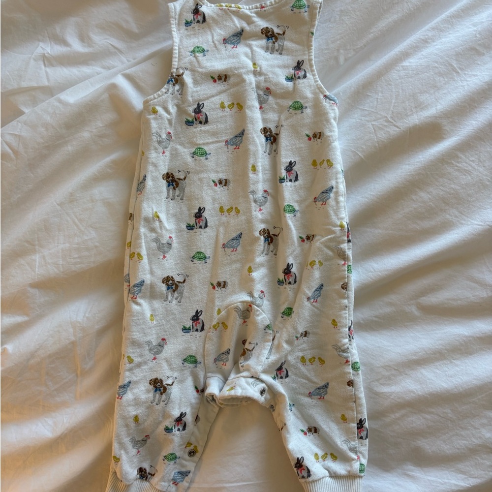 Baby Boden White Romper with Animal Prints 9-12 months - Picture 4 of 4